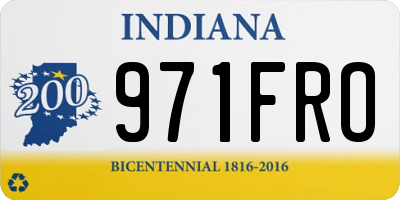 IN license plate 971FRO