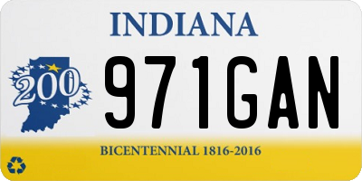 IN license plate 971GAN