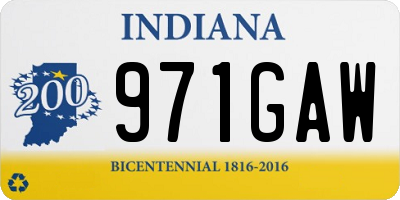 IN license plate 971GAW