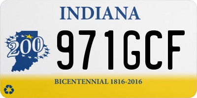 IN license plate 971GCF