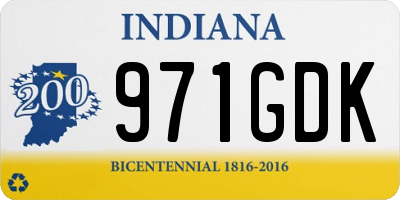 IN license plate 971GDK