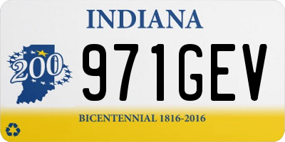 IN license plate 971GEV
