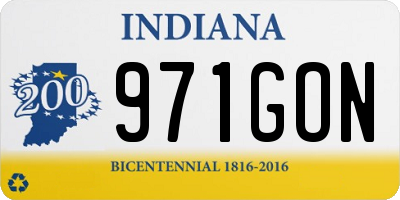 IN license plate 971GON