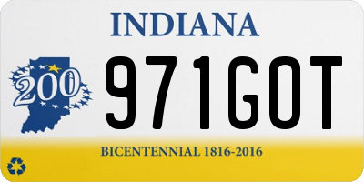 IN license plate 971GOT