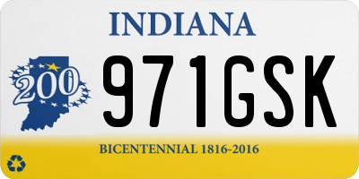 IN license plate 971GSK