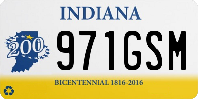 IN license plate 971GSM