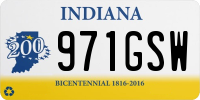 IN license plate 971GSW