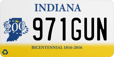 IN license plate 971GUN