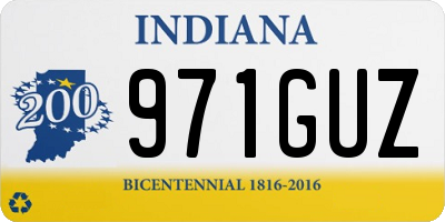 IN license plate 971GUZ