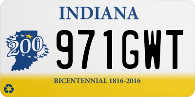IN license plate 971GWT
