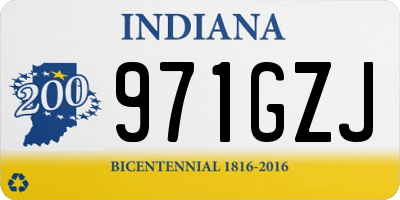 IN license plate 971GZJ