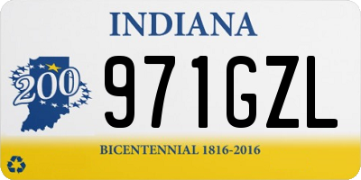 IN license plate 971GZL
