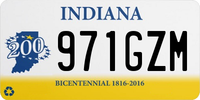 IN license plate 971GZM