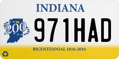 IN license plate 971HAD