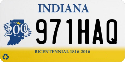 IN license plate 971HAQ