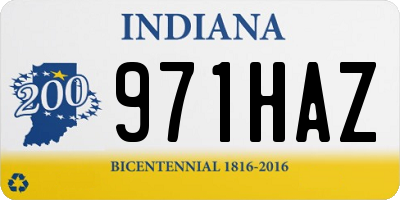 IN license plate 971HAZ