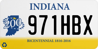 IN license plate 971HBX