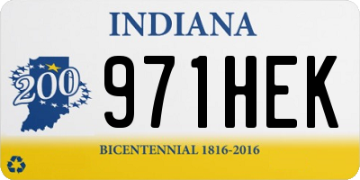 IN license plate 971HEK