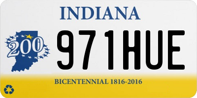 IN license plate 971HUE