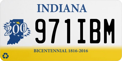 IN license plate 971IBM