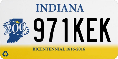IN license plate 971KEK