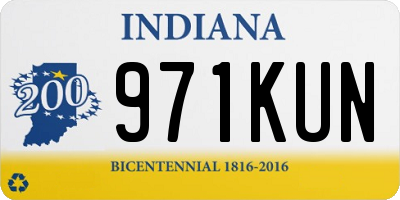 IN license plate 971KUN