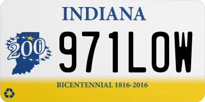 IN license plate 971LOW