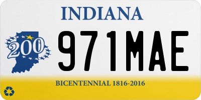 IN license plate 971MAE