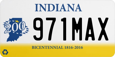 IN license plate 971MAX