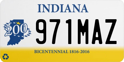 IN license plate 971MAZ