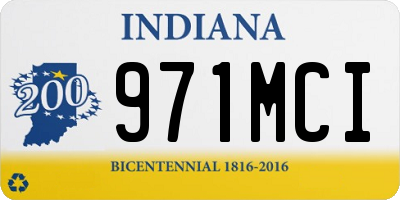 IN license plate 971MCI