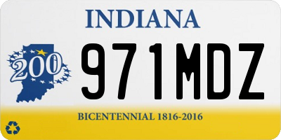 IN license plate 971MDZ