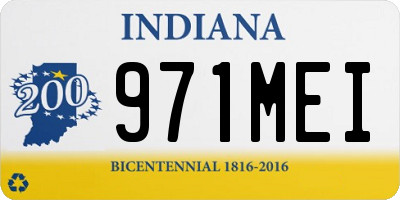 IN license plate 971MEI