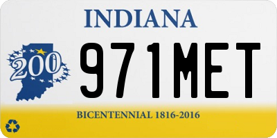 IN license plate 971MET