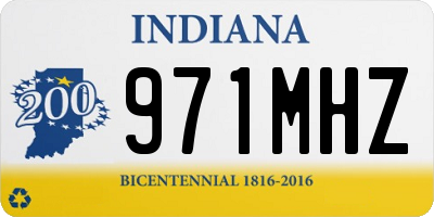 IN license plate 971MHZ