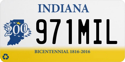 IN license plate 971MIL