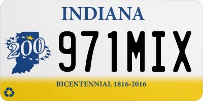 IN license plate 971MIX
