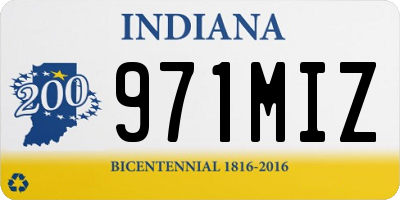 IN license plate 971MIZ