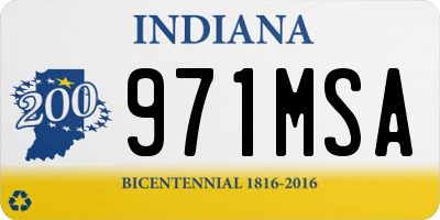 IN license plate 971MSA