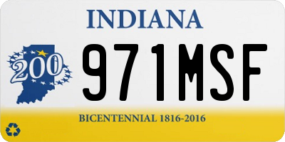 IN license plate 971MSF