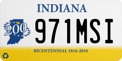 IN license plate 971MSI