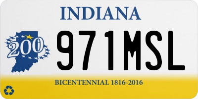 IN license plate 971MSL