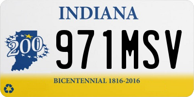 IN license plate 971MSV