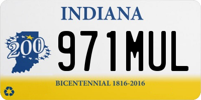 IN license plate 971MUL