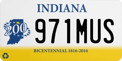 IN license plate 971MUS
