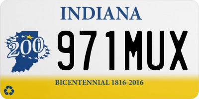 IN license plate 971MUX