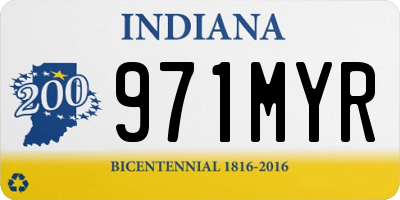 IN license plate 971MYR