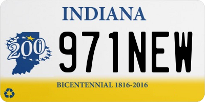 IN license plate 971NEW