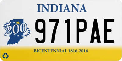 IN license plate 971PAE