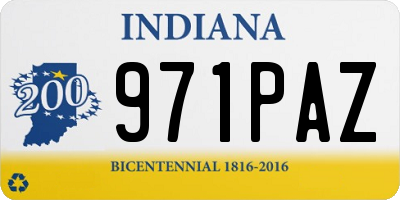 IN license plate 971PAZ
